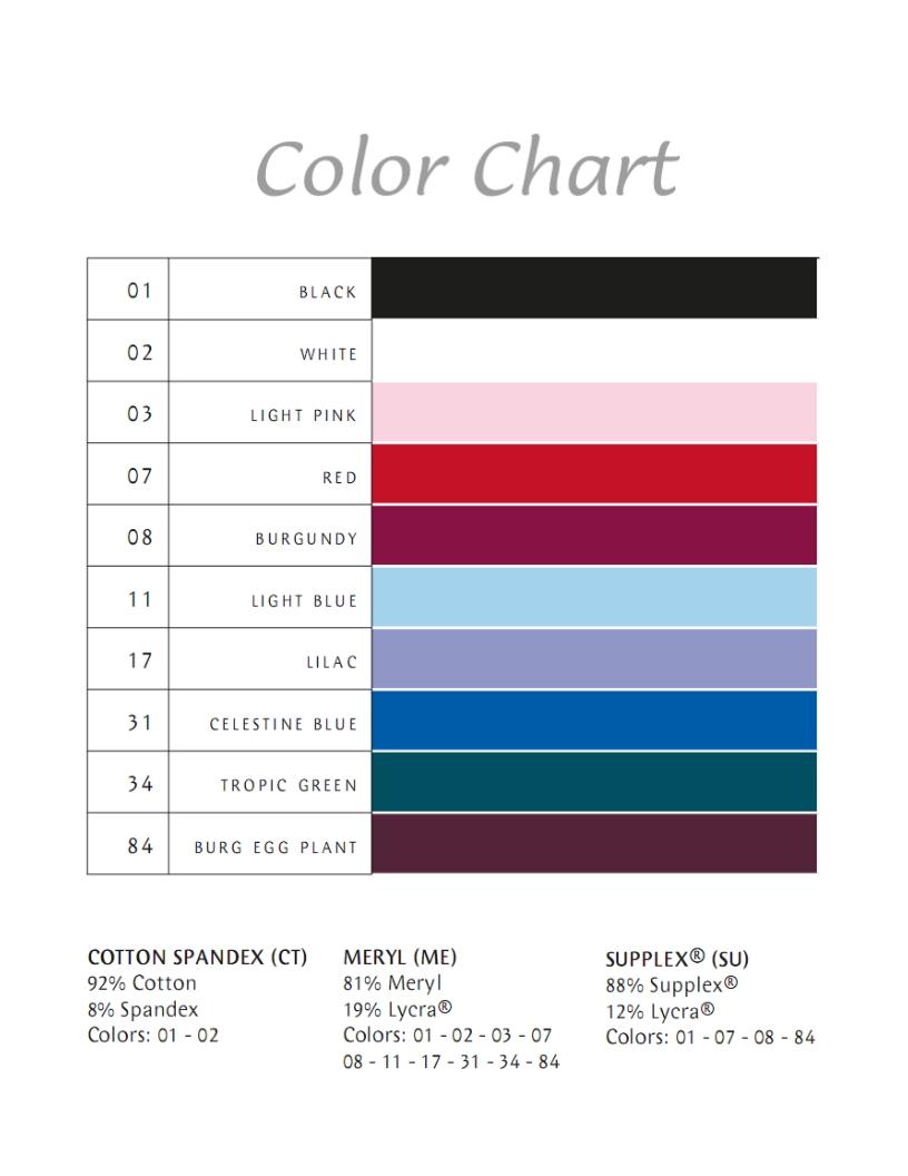 Colour Chart with codes
